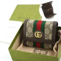 ✨Sランク・箱付き✨　GUCCI ミニ財布　オフディア　シェリーライン　GGロゴ