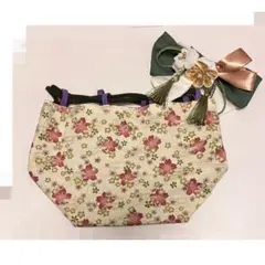 【入学式、卒業式、お呼ばれに】和装巾着バッグ、ヘアアクセのセット