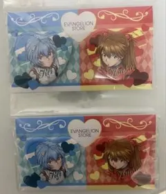 新世紀エヴァンゲリオン 14周年記念フェア ハート型缶バッジ アスカ 綾波レイ