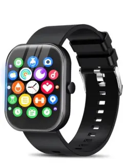 1.96インチ大画面 スマートウォッチ 通話通知 黒