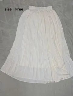 アイボリー プリーツスカート フリーサイズ
