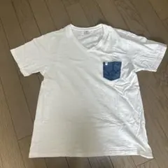 EDWIN Vネック ポケットTシャツ ホワイト Lのサムネイル