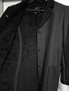 UNTITLED　ロングコート　フェイクムートン　ボア　 切りっぱなし