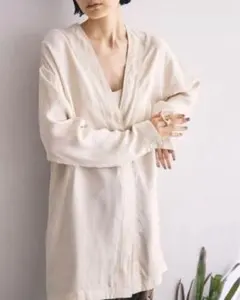 《TODAYFUL》Collarless Satin Shirts （エクリュ）