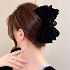ベロア　リボン　ヘアクリップ　バンスクリップ　入学式　卒業式　ヘアアクセサリー