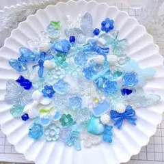 B-1 デコパーツ 70g ブルー 青 水色 ホイップデコ 推し活 メンカラー