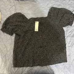 GU 2WAYドットスクエアネックブラウス　(5分袖)