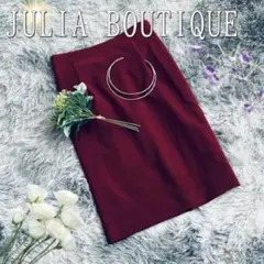 JULIA BOUTIQUEウエストタック膝丈タイトスカート　ワインレッドのサムネイル