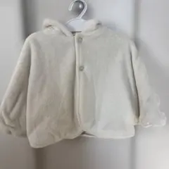 クリーム色 フリース ベビーポンチョ