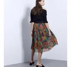 グレースコンチネンタル　アニマルモチーフ プリーツスカート 36