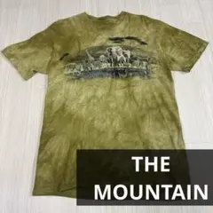 THE MOUNTAIN アニマル柄 タイダイ Tシャツ オリーブグリーン
