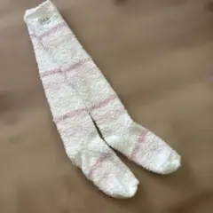 ジェラートピケ　靴下　ボーダー　ピンク　白　ボア