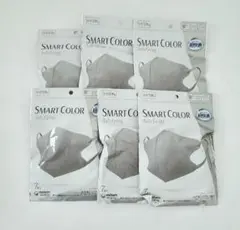 ユニ・チャーム 超快適 スマートカラー マスク ふつう グレー 7枚×6袋セット