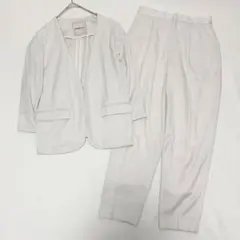 Apuwiser-riche ノーカラージャケット セットアップ パンツ　スーツ