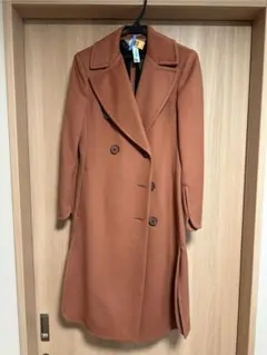 SPORTMAX ピンクブラウン ダブルブレストロングコートのサムネイル
