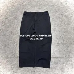 90s〜00s IZOD ワイドチノ 36/30 TALONジップ 太め