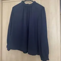 【美品】メルローズクレール　ネイビー 長袖ブラウス　トップス