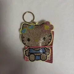 ハローキティ　ラインストーン　デコキーホルダー