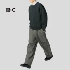 UNIQLO C ワイドパラシュートパンツ オリーブ M ドローコード コラボ