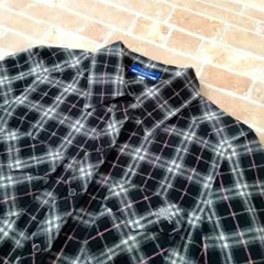 【美品】バーバリーブルーレーベル フランネルシャツ チェック 36 日本製