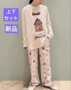 【新品】ジェラートピケSteiffワンポイントロンT&総柄ロングパンツ上下セット