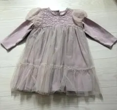 petit main チュールパフワンピース90㎝　ピンク　ドレス