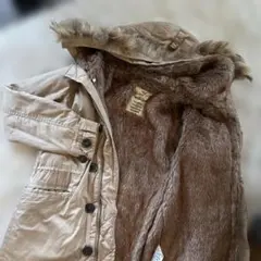 AZUL by moussy ファー付きベージュモッズコート