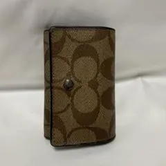 【訳あり】COACH コーチ キーケース シグネチャー柄