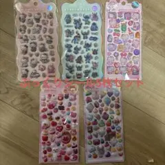 キティー 2枚 スティッチ ポップ柄2枚 ぷっくりシールセット