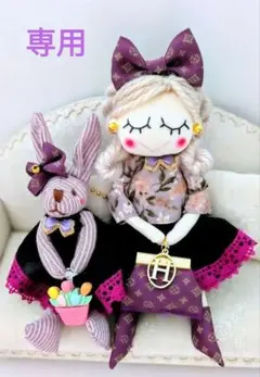 ハンドメイド❋ドールチャーム＆うさぎチャーム❋バッグチャーム❋お人形