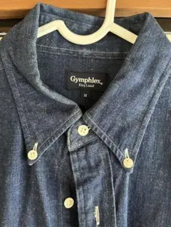 Gymphlex デニムシャツ M ボタンダウン インディゴ 英国ブランド