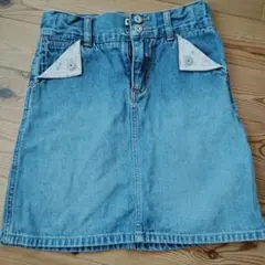130 GAP デニムスカート 女の子　おしゃれ 春夏秋冬　花柄ポケット