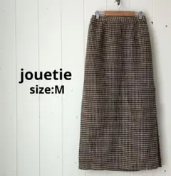 ジュエティ jouetie チェック柄 サイドスリット 裏地 ロングスカート M