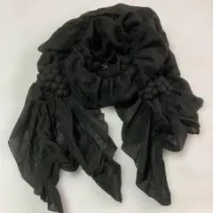 (送料無料)黒のフリルストール・ショール