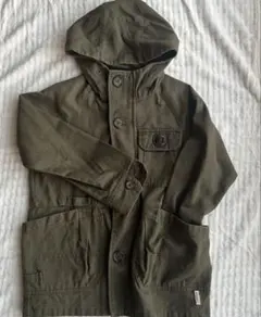 オリーブ色 フード付きジャケット