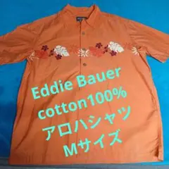 Eddie Bauer　ボタニカル柄　 アロハシャツ コットン100% Mサイズのサムネイル