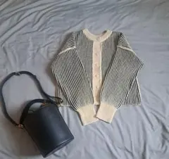 chocol raffine robe　ストライプ柄ニット　F　サイズ　美品