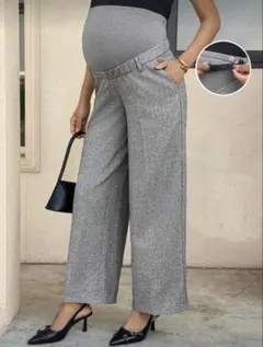 マタニティパンツ スラックス オフィスカジュアル L