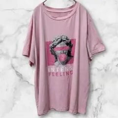 シーイン 2XL ピンク Tシャツ 彫像 バブルガム ストリート ゆるだぼ