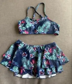 ROXY ボタニカル柄 セパレート水着 ガールズ140