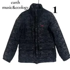 earth music&ecology 迷彩柄 中綿ジャケット カモフラ 黒 1のサムネイル