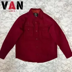 VAN JAC ウールシャツジャケット L ボルドー系