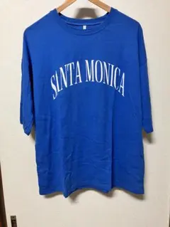 coca SANTA MONICA ロゴ 半袖 Tシャツ ブルー