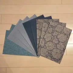 ビニールレザー 生地 ハギレ 青系 4柄