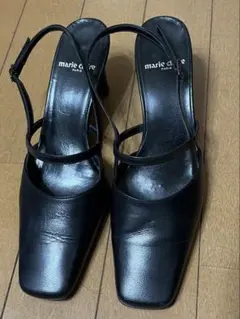 23cm marie claire ブラックハイヒール ストラップ付き　卒業式のサムネイル
