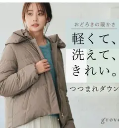 grove 洗えるダウンジャケット ブラウン