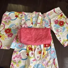 花柄浴衣 110cm~115cm 帯付き