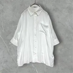 アズールバイマウジー　レーヨンブラウス　シャツ　トップス　羽織り　裾デザイン　S