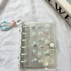 シール帳　クリア　バインダー　透明シール帳　ぷくぷくシール　白　ホワイト