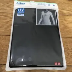 ユニクロ ブラック UVカット エアリズムクルーネックT 長袖 レディース